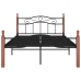 Estructura cama sin colchón metal madera roble negro 120x200 cm