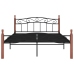 Estructura de cama metal y madera maciza de roble 140x200 cm