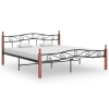 Estructura cama sin colchón metal madera roble negro 200x200 cm