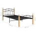 Estructura cama sin colchón metal madera roble negro 100x200 cm