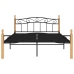 Estructura de cama madera maciza roble metal negro 140x200 cm