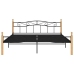 Estructura cama sin colchón metal madera roble negro 180x200 cm