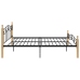 Estructura cama sin colchón metal madera roble negro 180x200 cm