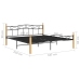 Estructura cama sin colchón metal madera roble negro 180x200 cm