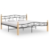 vidaXL Estructura de cama metal y madera maciza de roble 200x200 cm