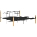 Estructura cama sin colchón metal madera roble negro 200x200 cm