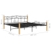 Estructura cama sin colchón metal madera roble negro 200x200 cm