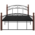 Estructura de cama metal y madera maciza de roble 120x200 cm