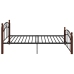 Estructura de cama metal y madera maciza de roble 120x200 cm