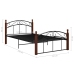 Estructura de cama metal y madera maciza de roble 120x200 cm