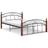 Estructura cama sin colchón metal madera roble negro 140x200 cm