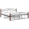 Estructura cama sin colchón metal madera roble negro 180x200 cm