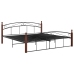 Estructura cama sin colchón metal madera roble negro 180x200 cm