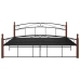 Estructura cama sin colchón metal madera roble negro 180x200 cm