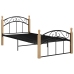 Estructura cama sin colchón metal madera roble negro 90x200 cm