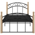 Estructura cama sin colchón metal madera roble negro 90x200 cm