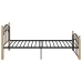 Estructura de cama metal y madera maciza de roble 100x200 cm