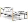 Estructura cama sin colchón metal madera roble negro 140x200 cm