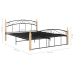 Estructura cama sin colchón metal madera roble negro 140x200 cm