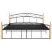 Estructura de cama metal y madera maciza de roble 160x200 cm