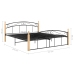 Estructura de cama metal y madera maciza de roble 160x200 cm