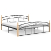 Estructura cama sin colchón metal madera roble negro 180x200 cm