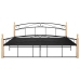 Estructura cama sin colchón metal madera roble negro 180x200 cm