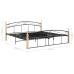 Estructura cama sin colchón metal madera roble negro 180x200 cm