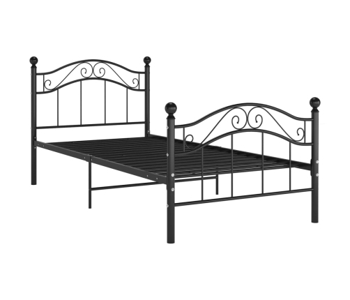 Estructura de cama sin colchón metal negro 90x200 cm