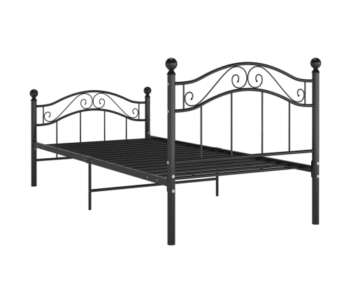 Estructura de cama sin colchón metal negro 90x200 cm