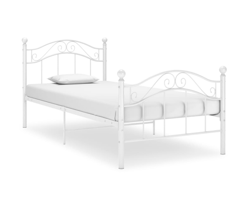 vidaXL Estructura de cama de metal blanco 90x200 cm