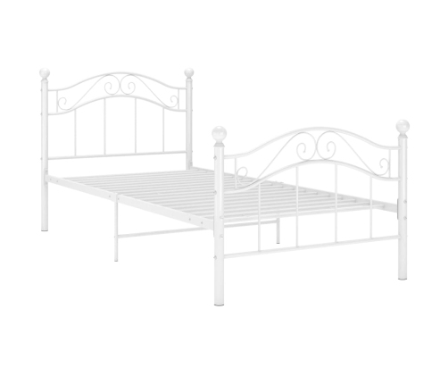 vidaXL Estructura de cama de metal blanco 90x200 cm