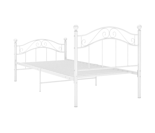 vidaXL Estructura de cama de metal blanco 90x200 cm