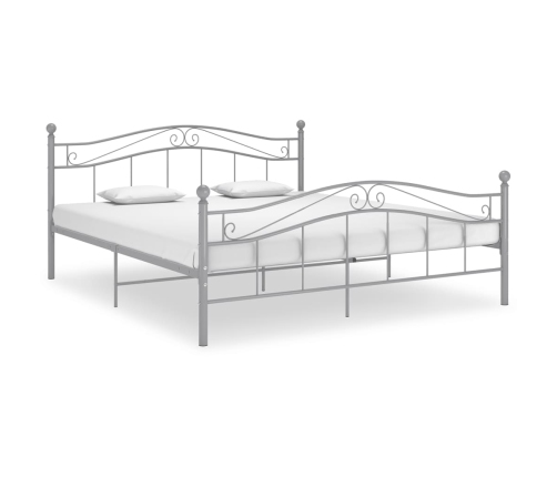 Estructura de cama de metal gris 140x200 cm