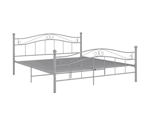 Estructura de cama de metal gris 140x200 cm