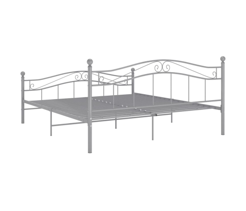 Estructura de cama de metal gris 140x200 cm