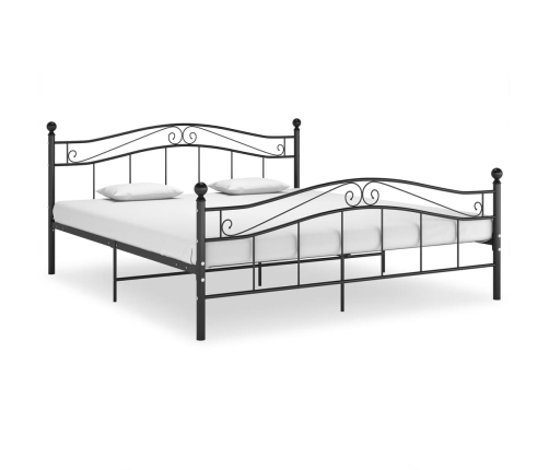 Estructura de cama sin colchón metal negro 160x200 cm