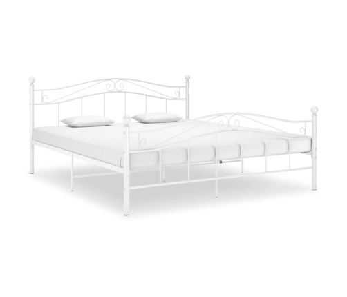 Estructura de cama de metal blanco 200x200 cm