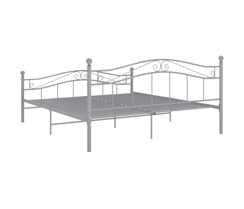 Estructura de cama de metal gris 200x200 cm