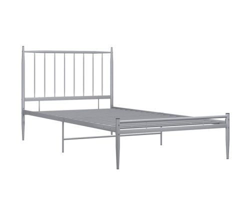 Estructura de cama sin colchón metal gris 90x200 cm