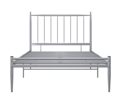 Estructura de cama sin colchón metal gris 90x200 cm