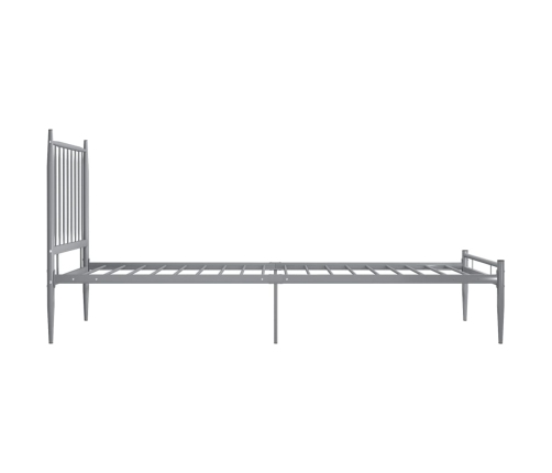 Estructura de cama sin colchón metal gris 90x200 cm