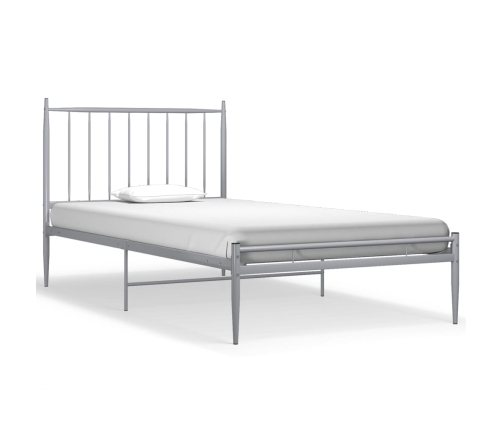 Estructura de cama sin colchón metal gris 100x200 cm