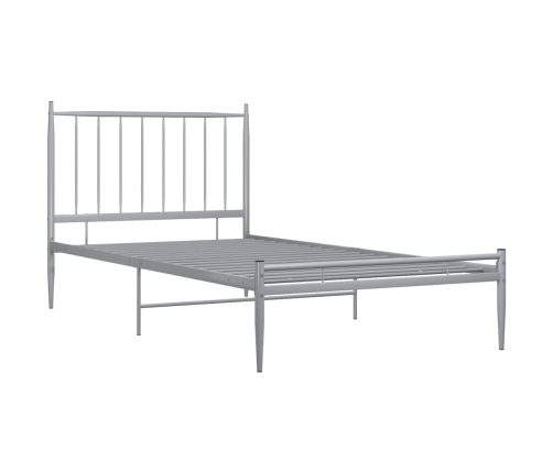 Estructura de cama sin colchón metal gris 100x200 cm