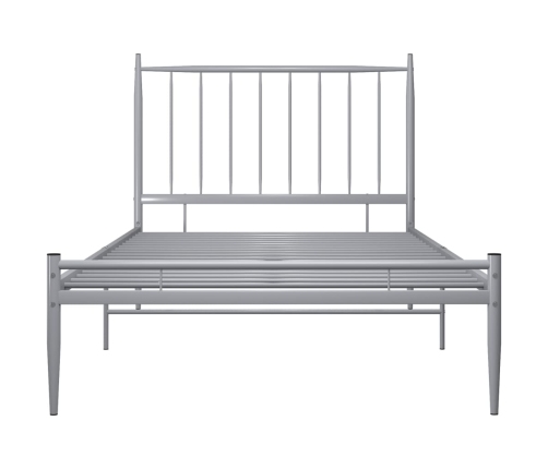 Estructura de cama sin colchón metal gris 100x200 cm