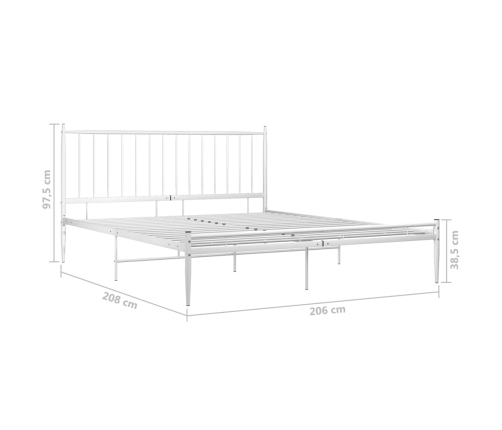 Estructura de cama sin colchón metal blanco 200x200 cm