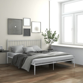 Estructura de cama sin colchón metal blanco 200x200 cm