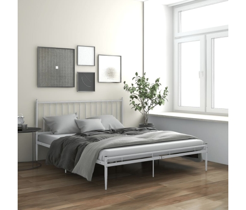 Estructura de cama sin colchón metal blanco 200x200 cm