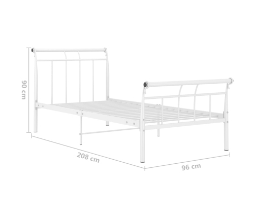 Estructura de cama sin colchón metal blanco 90x200 cm