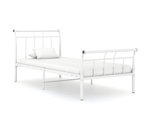 vidaXL Estructura de cama de metal blanco 100x200 cm